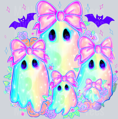 TD Iridescent Ghost Pumpkin PNG Coquette Halloween Sublimation Design Cute Girly Spooky Season Retro Neon Graphic Digital Download for Shirts 2