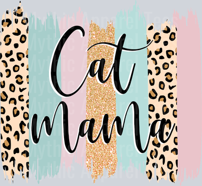Cat Mama Brush Strokes Animal Print DTF Cat Transfers