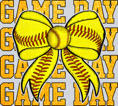 Gameday Softball with yellow red and black cute DTF Sports Transfers