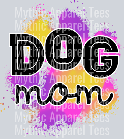 DOG MOM Paw print multi colored - Dog Pet Transfers
