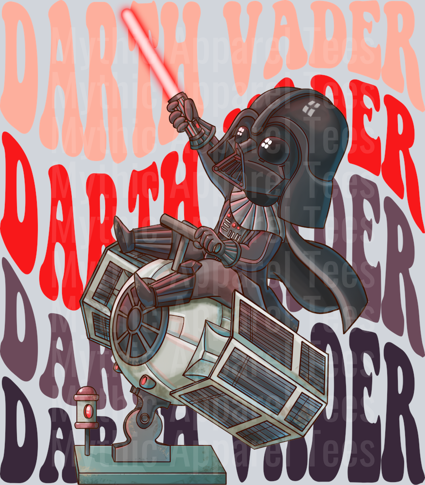 Darth Vader Star Wars Stacked Name Disney