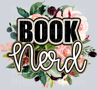 Book Nerd Floral DTF Book Transfers