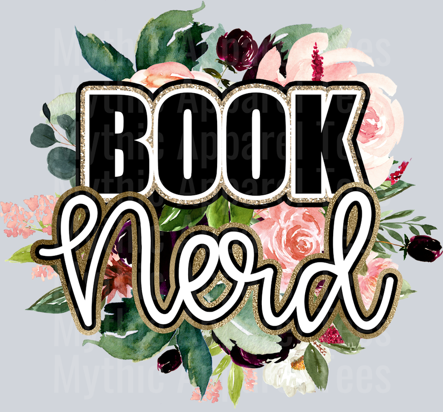 Book Nerd Floral DTF Book Transfers