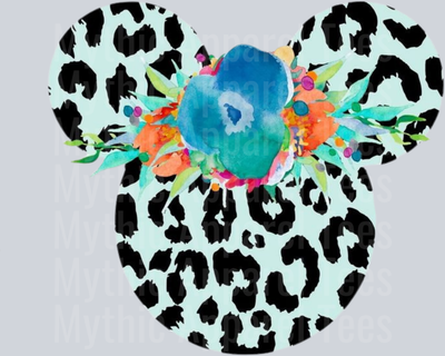 Disney Floral and aqua DTF Disney Transfers