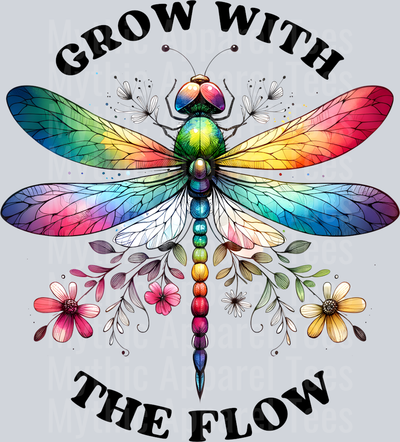 Grow with the flow dragonfly DTF Inspiring Transfers