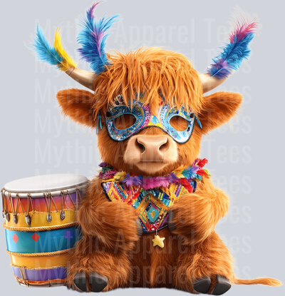 AZ820 Mardi Gras Highland Cow (2)