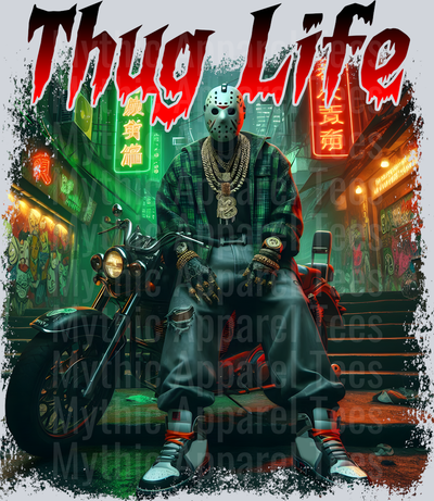 Jason Vorhees on stairs Horror Movie DTF Thug Life Transfers