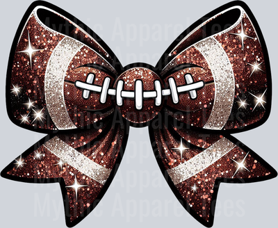 Football Bow tan black and white School Spirit & Sports