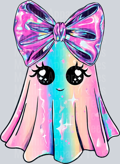 TD Iridescent Ghost Pumpkin PNG, Coquette Halloween Design, Iridescent Ghost Pumpkin Design, Halloween PNG, Girly Halloween Png, Cute Ghost Png 2