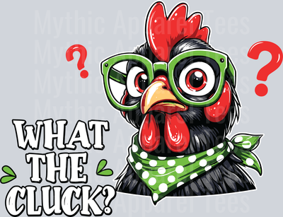 What the cluck Funny chicken green glasses DTF Chicken Transfers