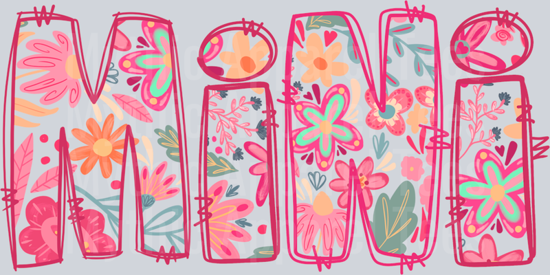 Mini Floral Pink Floral DTF Mini Transfers