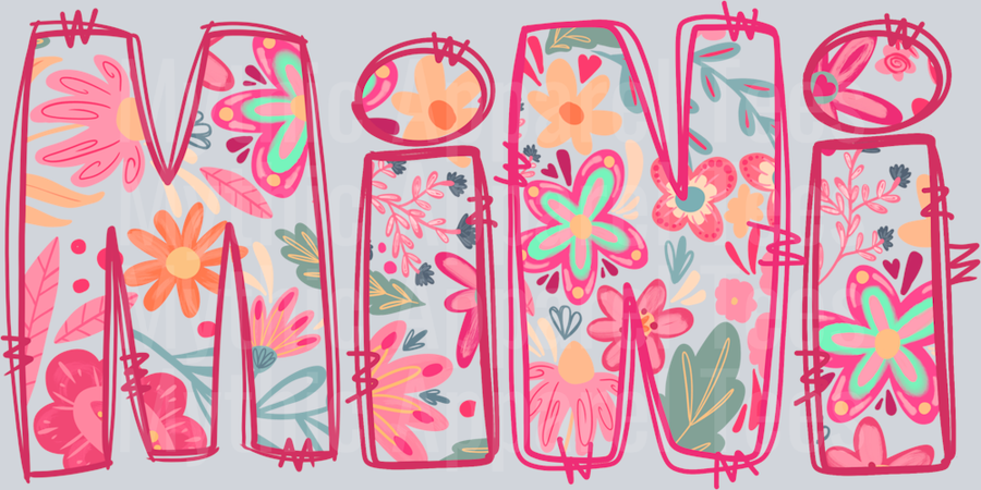 Mini Floral Pink Floral DTF Mini Transfers