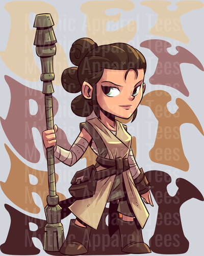 Rey Star Wars Stacked Name Disney