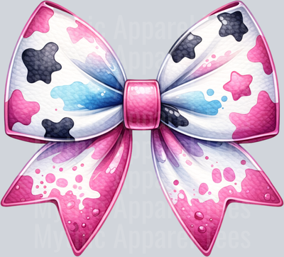COLORFUL COW PRINT BOW