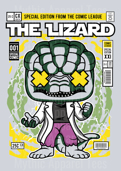 The Lizard Comic Book Cover STYLE DTF Pop Culture Transfers