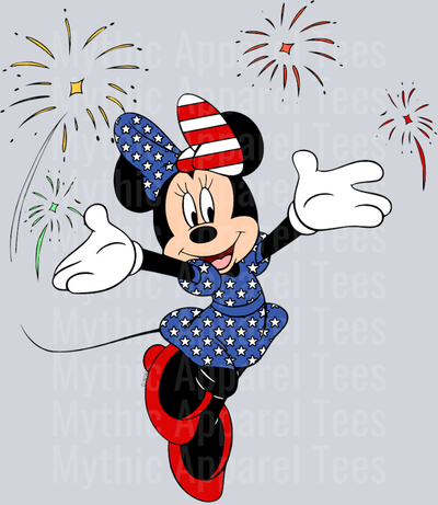 Minnie Mouse 4th Of July Fireworks DTF Patriotic Disney Transfers