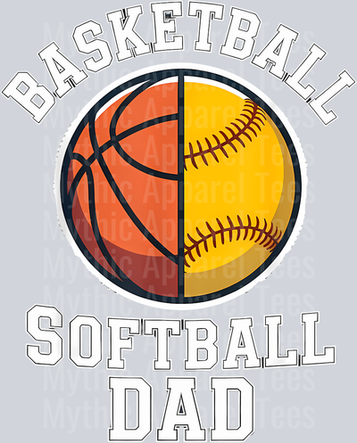 7 Basketball Softball Dad Father_S Day T-Shirt