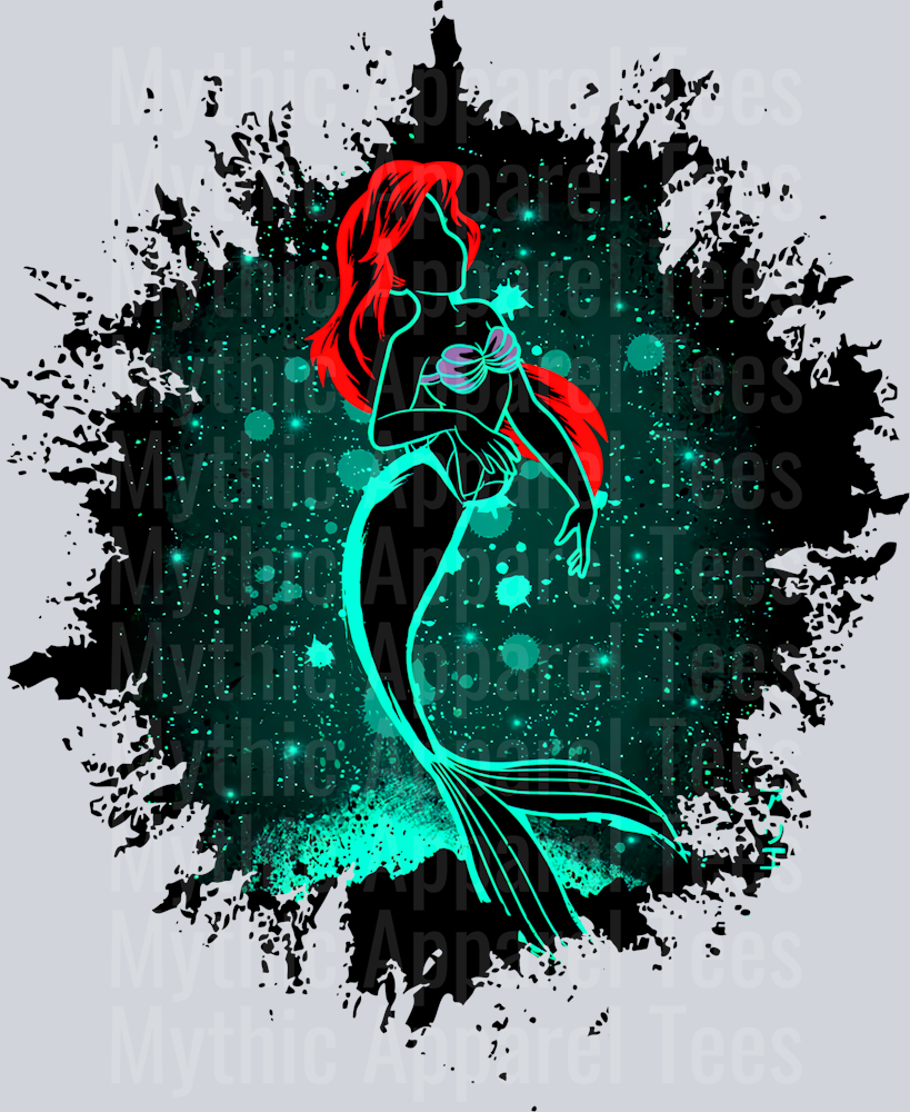 Ariel Disney Princess 2 Dark Silhouette Color Splash Crystal Ball Vision