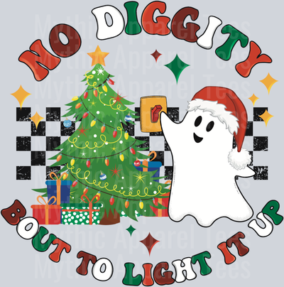 No Diggity Bout To Light It Up Ghost DTF Christmas Transfers