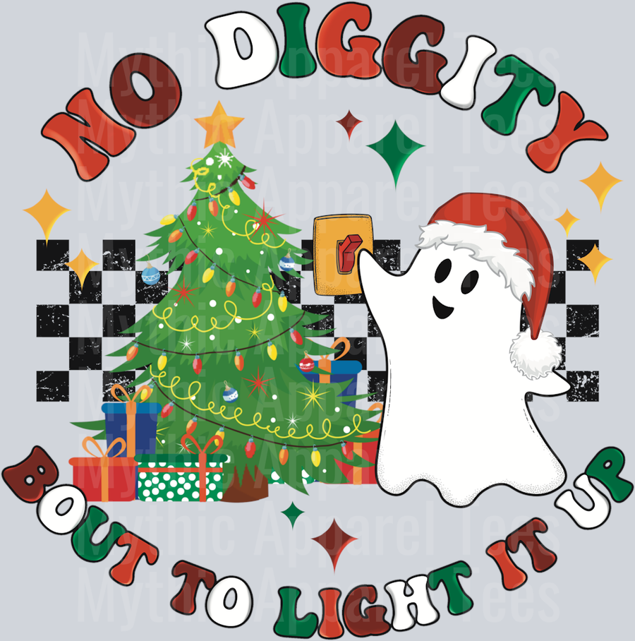 No Diggity Bout To Light It Up Ghost DTF Christmas Transfers