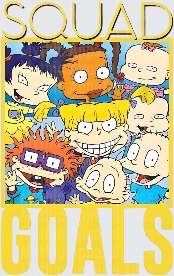 Rug Rats Squad Goals Group Characters Yellow Bold Text
