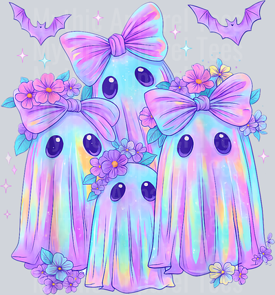 Tie Dye Galaxy Ghost Pumpkin Halloween Neon Ghost Girl Women T-Shirt_processed