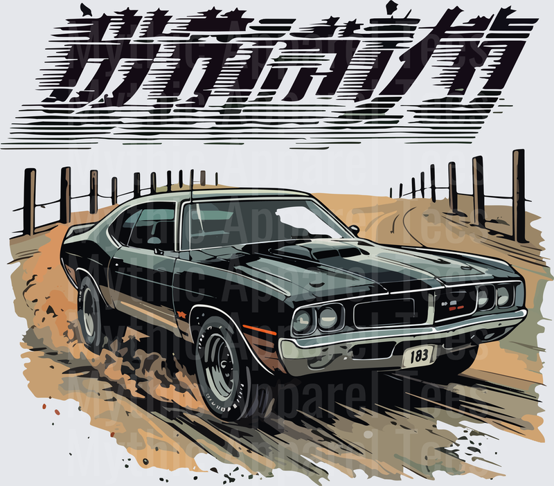 Drifting and Muscle Cars 1971 Dodge Charger RT Dirt Road Black Classic