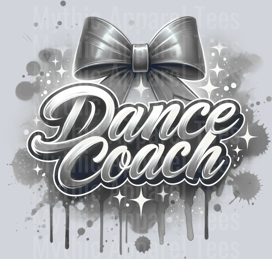 Dance Coach Airbrushed Gray DTF Dance Coach Transfers