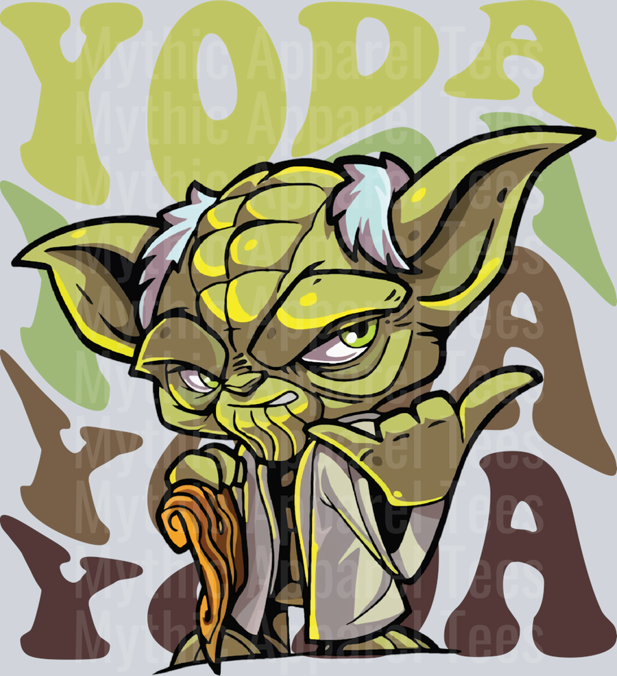 Yoda Star Wars Stacked Name Disney