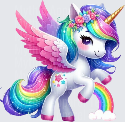 Peppa Pig Rainbow Alicorn Unicorn with Wings and Floral Crown