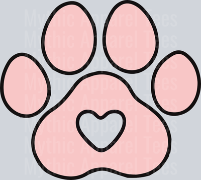 light pink Paw Print Cat or Dog DTF Paw Print Transfers