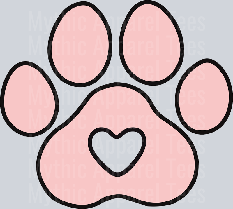 light pink Paw Print Cat or Dog DTF Paw Print Transfers