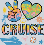 Peace Sign Cruise Transfers, Summer Transfers, Vacation, Beach Vibes, Drinks, Heart Design, Retro Fonts