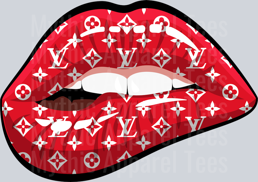 LV Biting Lips LV Shirt DTF Luis Vuitton Transfers
