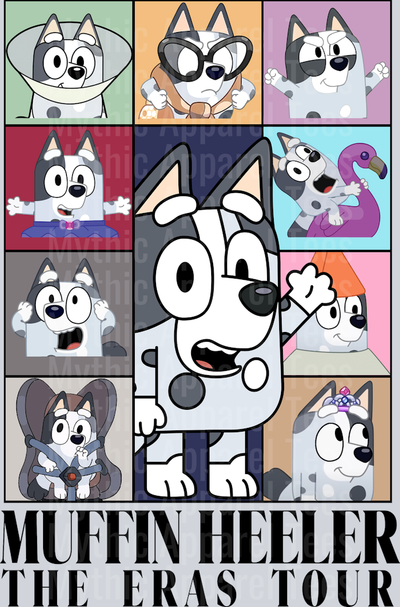 Muffin Heeler The Eras Tour DTF Bluey Transfers
