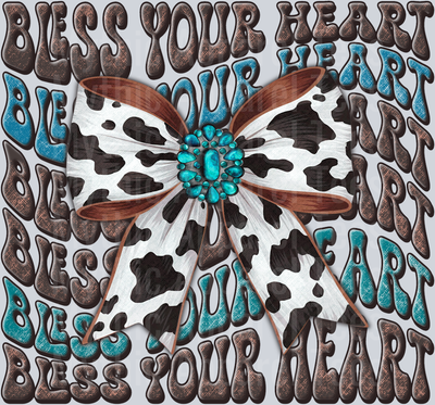 Bless your heart Cow Print DTF Mom Transfers