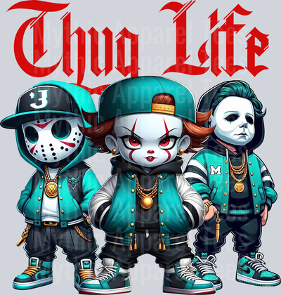 Jason Vorhees Pennywise Michael Myers Horror Movie Halloween DTF Thug Life Transfers
