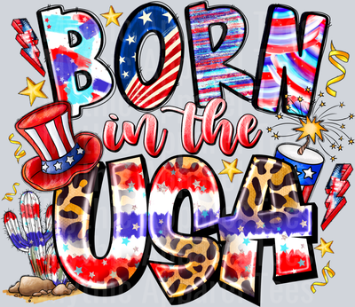 Born In The Usa 4th of july DTF Patriotic Transfers