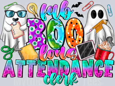 Fab boo Lous Attendance Clerk Spooky Halloween Teacher