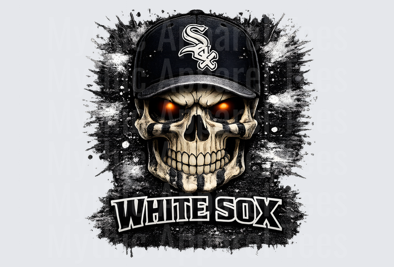 MLB Skulls Chicago White Sox Glowing Eyes Skull Cap Splatter