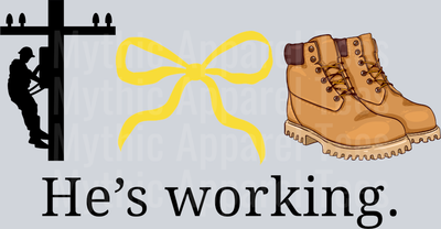 Lineman Wife working DTF Blue Collar Transfers