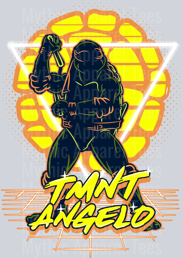 TMNT Michael Angelo Yellow DTF Teenage Mutant Ninja Turtles Transfers