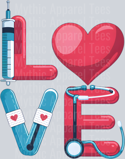 Love nurse bold colors DTF Nurse Transfers