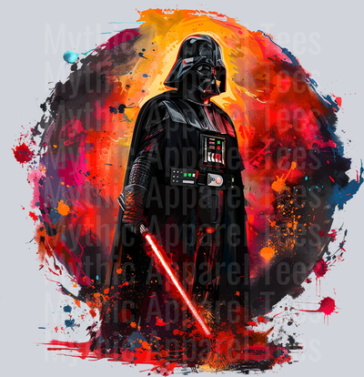 Darth Vader Red flames and colors circle DTF Star Wars Transfers
