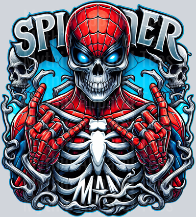 Spiderman Ribcage Skull Pt 2 DTF Superhero Transfers
