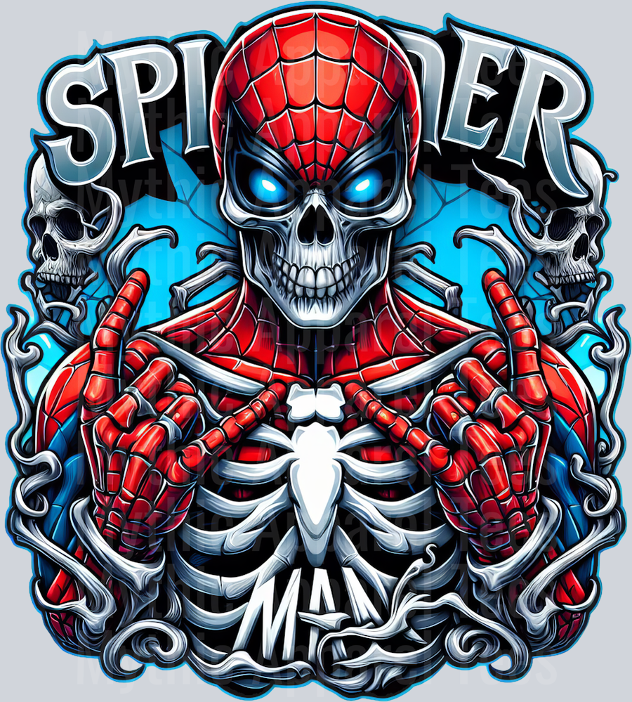 Spiderman Ribcage Skull Pt 2 DTF Superhero Transfers