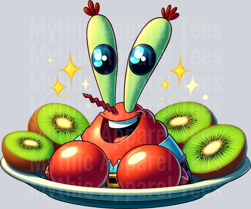 Mr Crabs Kiwi Plate DTF Sponge Bob Transfers