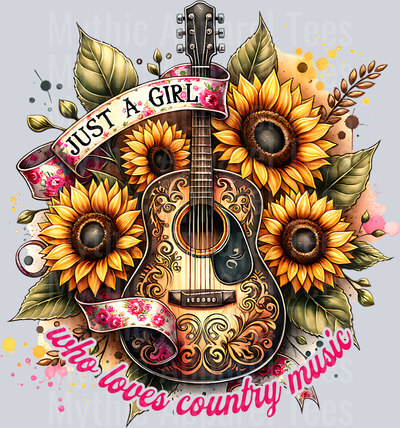 JUST A GIRL WHO LOVES COUNTRY MUSIC PINK TEXT PNG