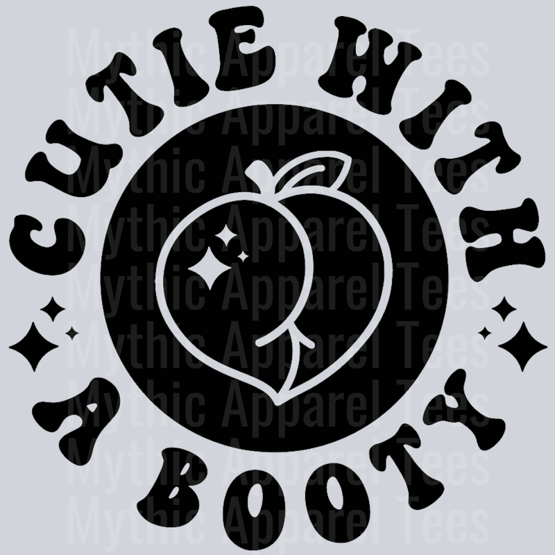 Cutie With A Booty Pocket Design Wavy Retro Funny Designs