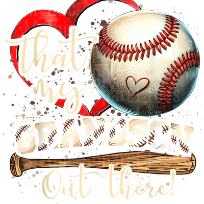 Grandma Grandpa Grandparents Baseball DTF Transfer